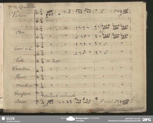 Einlage Quartetto (Luigi Caruso): "Chi brama la mia mano"