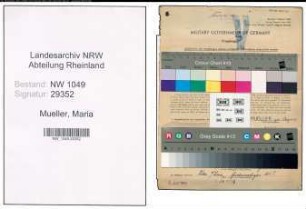 Entnazifizierung Maria Mueller , geb. 02.07.1898 ()