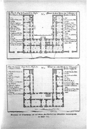 Grundrisse des Erdgeschosses und des oberen Stockwerkes vom Königlichen Kammergericht im Jahre 1735