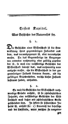 Erstes Kapitel. Was Geschichte des Naturrechts sey.