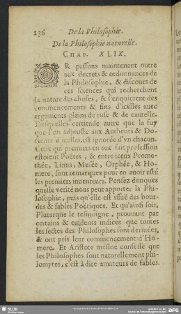 De la Philosophie naturelle. Chap. XLIX.