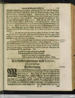 Am fünfften Sonntage nach Epiphan
