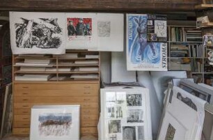 Atelier des Illustrators, Grafikers und Malers Werner Juza (1924-2022), Wachau bei Radeberg
