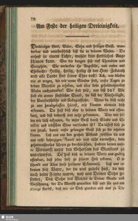 Am Feste der heiligen Dreieinigkeit