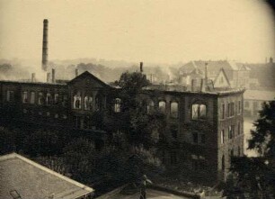 Zerstörungen Zweiter Weltkrieg. Kaiserstraße, Universität/Technische Hochschule, Gebäude der Abteilung Maschinenbau, Ehrenhof