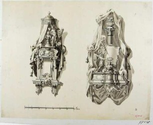 Zwei Entwürfe barocker Epitaphien