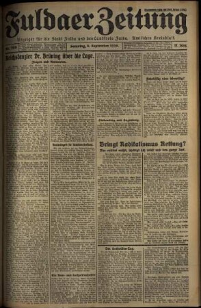 Ausgabe vom Samstag, den 06. September 1930.