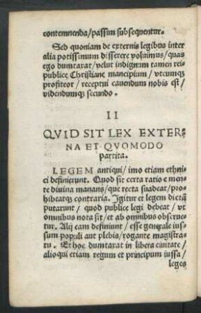 II Quid Sit Lex Externa Et Quomodo partita.