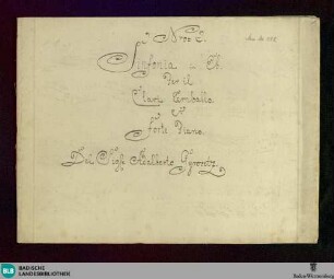 Symphonies. Arr - Don Mus.Ms. 588 : cemb; E|b; RicG E|b2