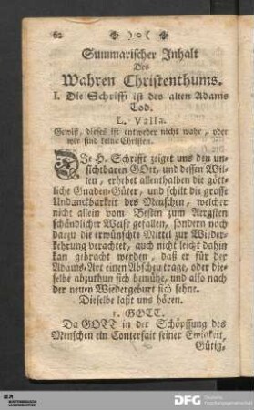 Summarischer Inhalt Des Wahren Christenthums.