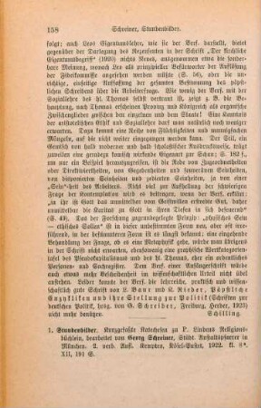 158-159 [Rezension] Schreiner, Georg, Stundenbilder