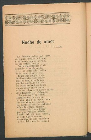 Noche de amor : Leyenda