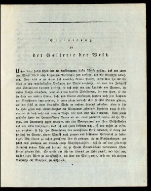 Einleitung in der Gallerie der Welt