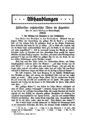 Hölderlins erzieherische Idee in Hyperion : (Schluß)