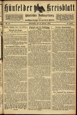 Ausgabe vom Donnerstag, den 22. Februar 1923.