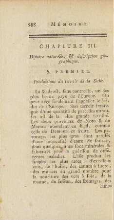 Chapitre III. Histoire naturelle, & description géographique.