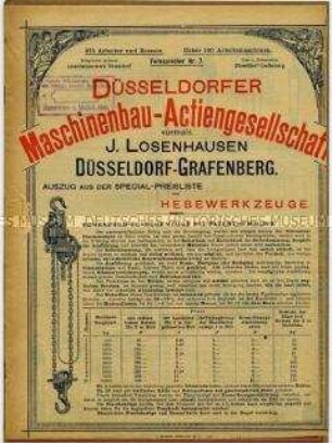 Auszug aus der Spezialpreisliste über Hebezeuge.