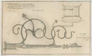 Thiersch, Friedrich von; Wiesbaden; Kurhaus - Türbeschlag Weinstube (Details)