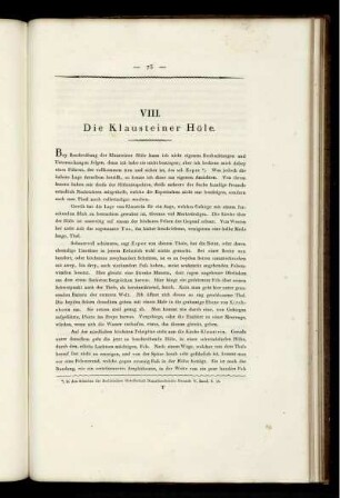 VIII. Die Klausteiner Höle