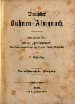 Deutscher Bühnenalmanach. 24, 24. 1860