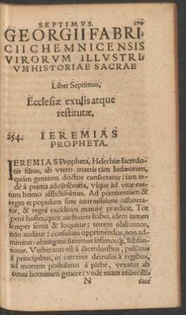 Georgii Fabricii Chemnicensis Virorum Illustrium Seu Historiae Sacrae Liber Septimus, Ecclesiae exulis atque restitutae.