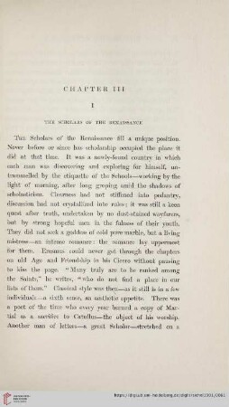 Chapter III. The scholars of the renaissance