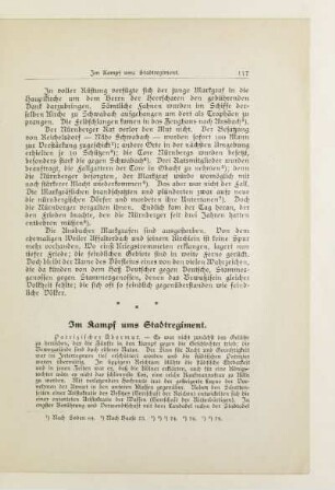 Im Kampf ums Stadtregiment