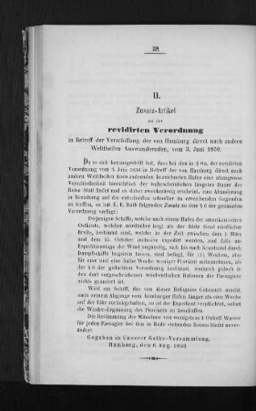 II. Zusatz-Artikel