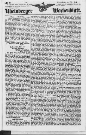 Rheinberger Wochenblatt : Kreis-Intelligenz- und Central=Blatt des Kreises Moers