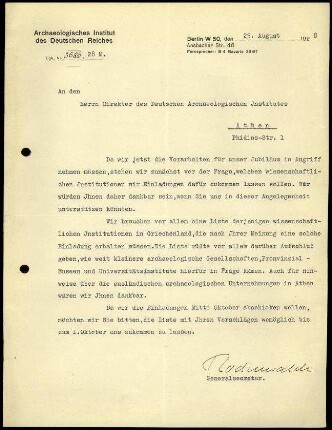 G. Rodenwaldt an E. Buschor
