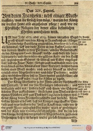 IV.XIV: Von denen Frantzosen: nebst einiger Muthmassung [...]