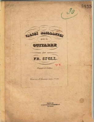Valses brillantes pour la guitarre : [op. 4]