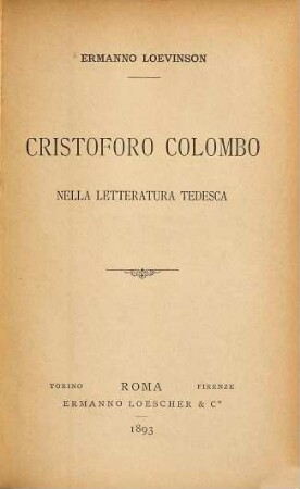 Cristoforo Colombo nella letteratura tedesca