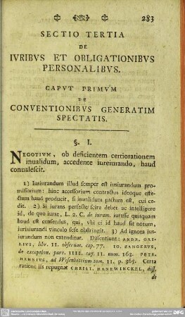 Sectio Tertia De Iuribus Et Obligationibus Personalibus