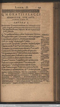Q. Horatii Flacci Sermonum, Sive Satyrarum Liber II. Sattra I