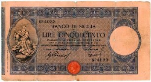 Geldschein, 500 Lire (ITL), 30.5.1919