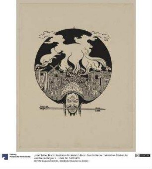 Brand. Illustration für: Heinrich Boos. Geschichte der rheinischen Städtekultur von ihren Anfängen bis zur Gegenwart mit besonderer Berücksichtigung der Stadt Worms. Berlin: Stargardt 1897