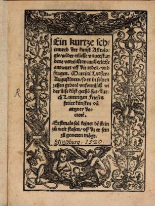 Ein kurtze Schirmred der kunst Astrologie ...