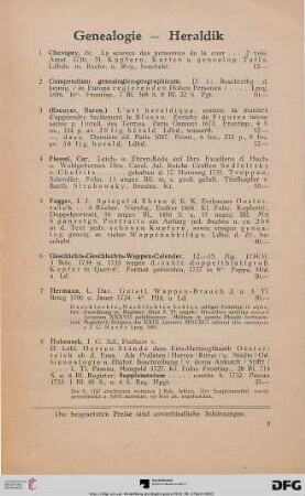 Genealogie – Heraldik (Nr. 1-26)