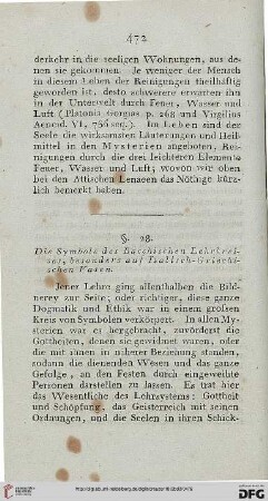 §. 28: Die Symbole des Bacchischen Lehrkreises, besonders auf Italisch-Griechischen Vasen