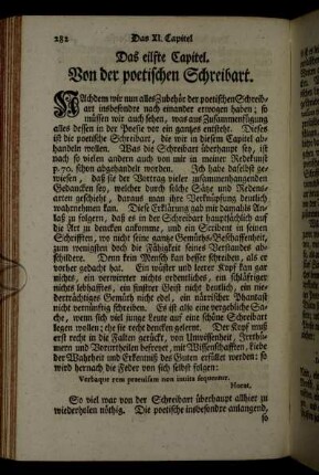 Das eilfte Capitel. Von der poetischen Schreibart.