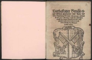 Warhafftiger Bericht warumb ... sie des Herrn Abentmahl fürgenommen
