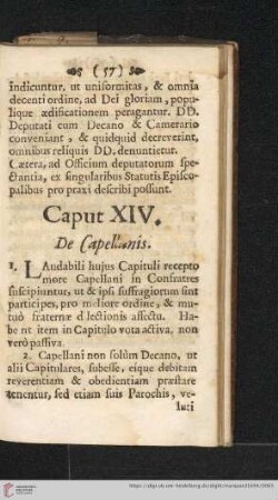 Caput XIV: De capellanis