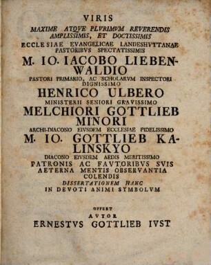 Dissertatio Theologico-Moralis De Officio Hominis Christiani Circa Veritatem In Loqvendo