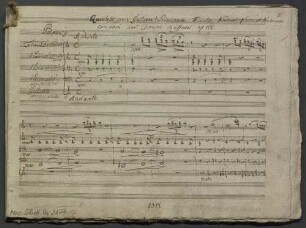 Quintets, fl (vl), vl, vla, vlc, guit, op. 156, HenK 156, C-Dur - BSB Mus.Schott.Ha 2177-2 : [heading:] Quintetto pour Guitarre Principale Flauto, Violino, Viola et Violoncello // composé par Joseph Küffner [by other hand:] op 156. // [by Küffner at left:] Potpourÿ [!]