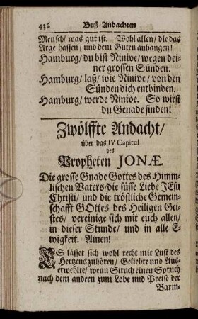 Zwölffte Andacht.