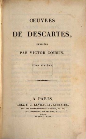 Oeuvres de Descartes, 6