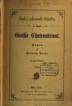 Heinrich Laube's gesammelte Schriften : in 16 Bänden. 2