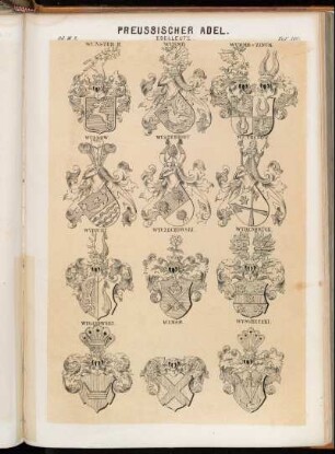 Taf. 500. Wunster II. - Wurmb. - Wurmb v. Zinck. - Wussow. - Wüstenhoff. - Wuthenow. - Wybicki. - Wyczechowski. - Wydenbrück. - Wyganowski. - Wymar. - Wyschetzki