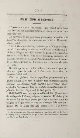 Sur le compas de proportion.